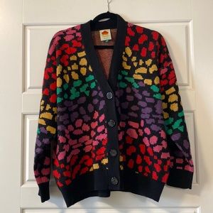 Farm rio like new rainbow leopard cardigan